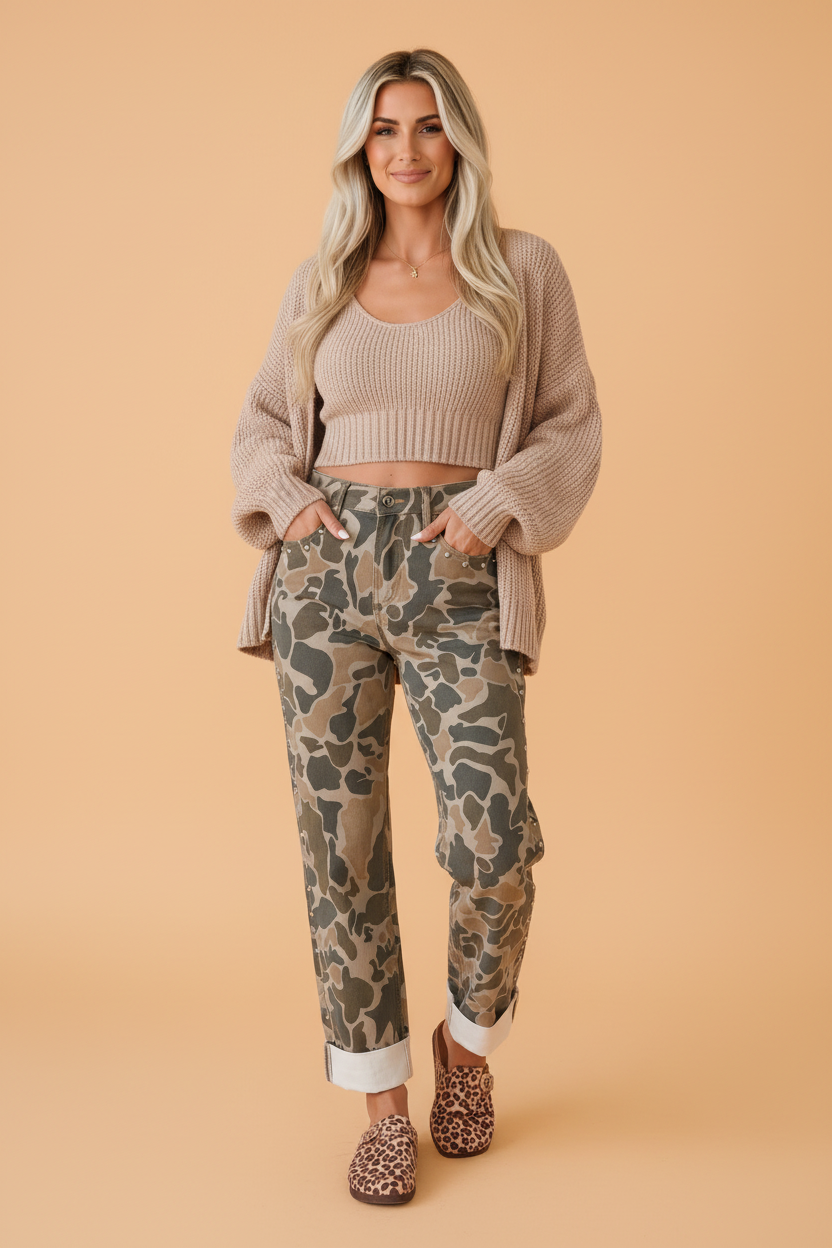 The Scottie Camo Denim Studded Jeans