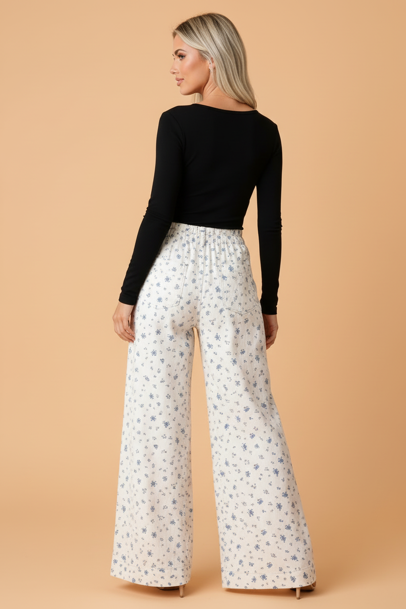 The Elowen Floral Wide Leg Jeans