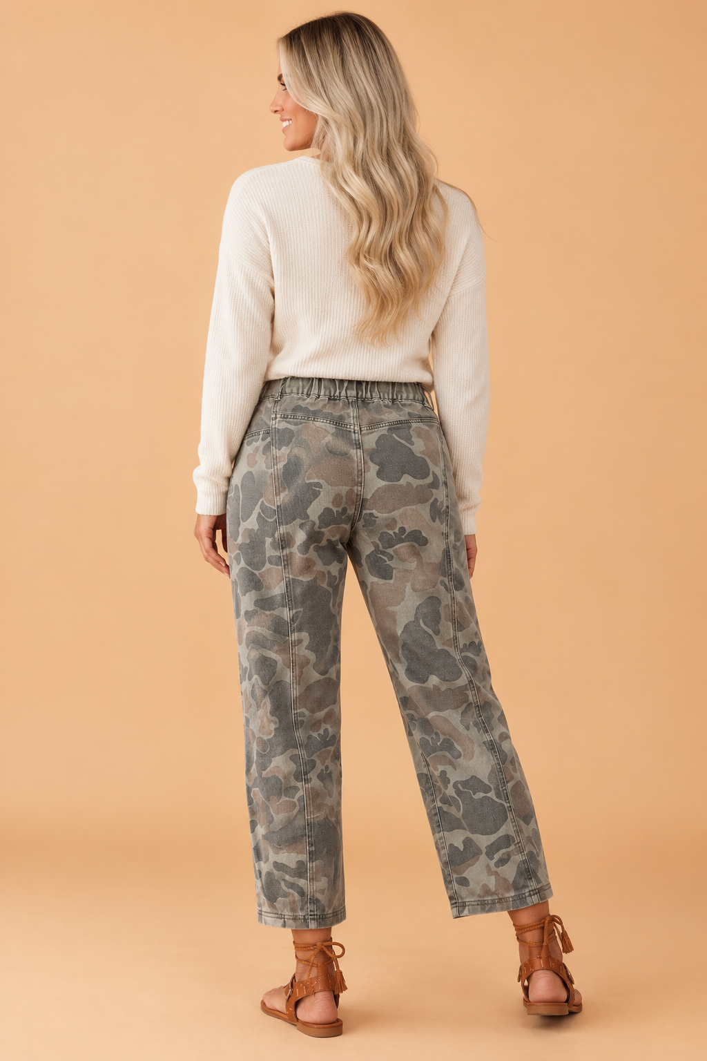 The Kenzie Camouflage Denim Barrel Jeans