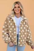 The Brinley Polka Dot Fleece Jacket
