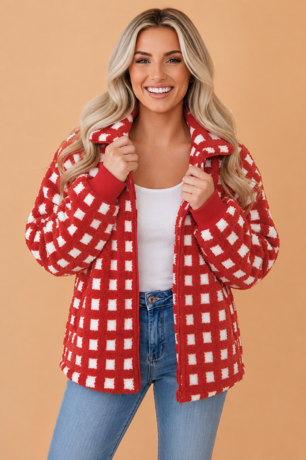 The Ruby Mae Plaid Fleece Jacket