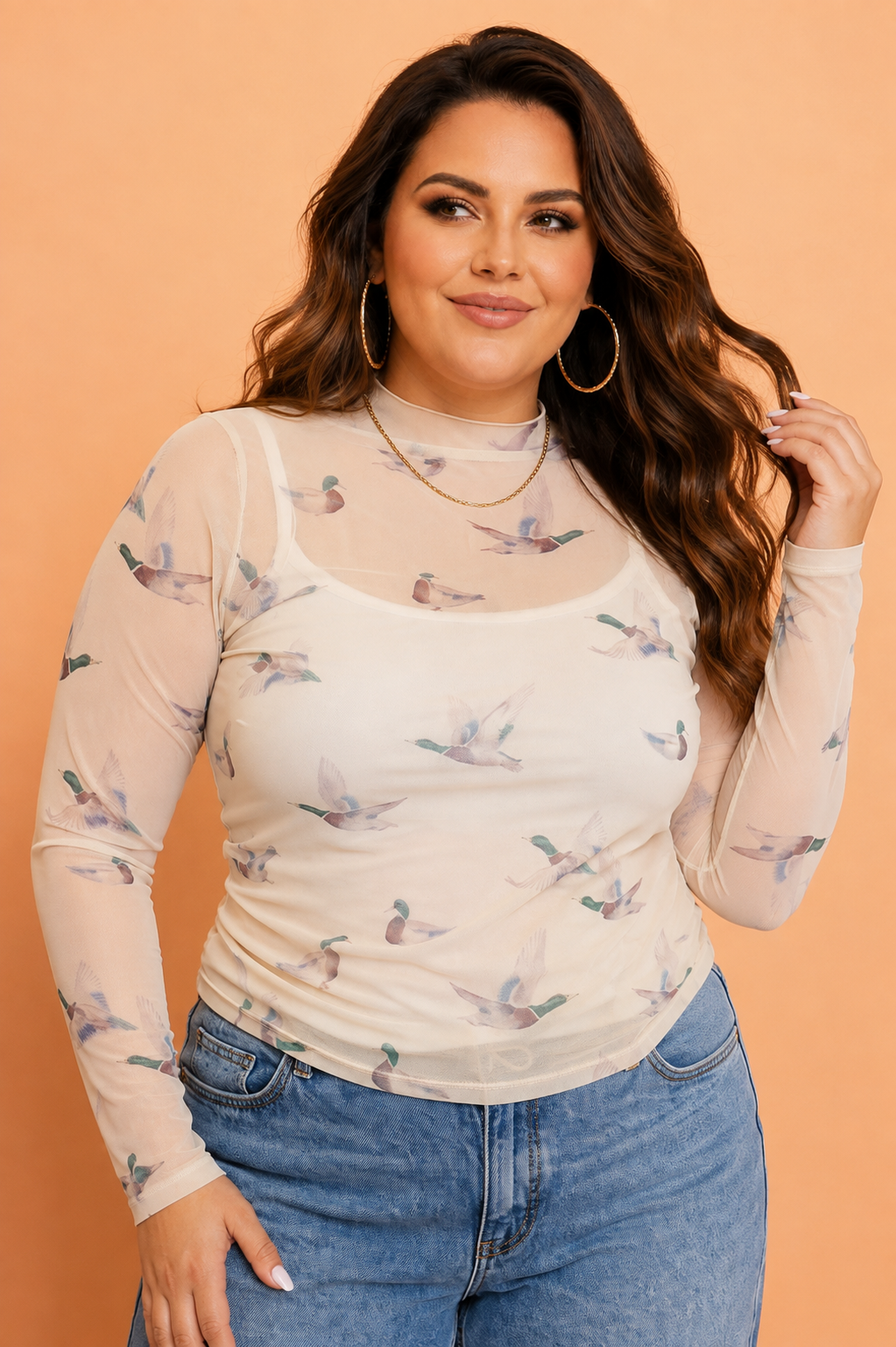 The Millie Mallard Mesh Blouse