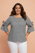 The Addison Mae Gingham Bow Top