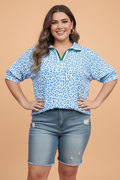 The Dakota Blue Leopard Top