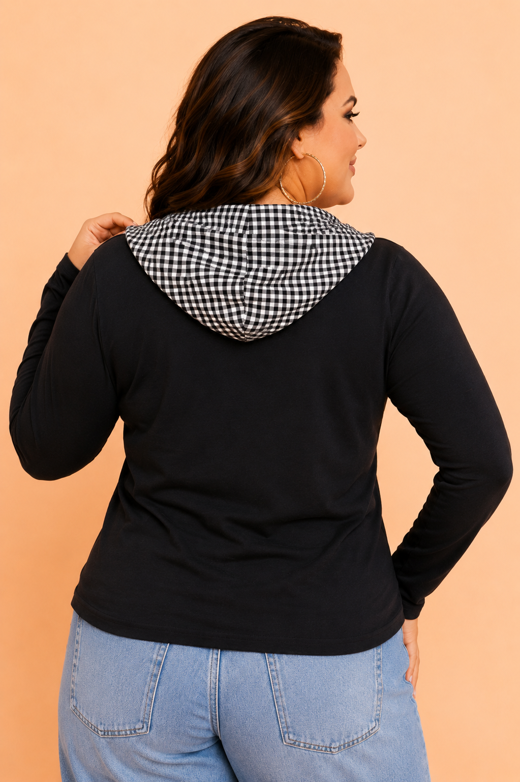 The Indie Gingham Hooded Top