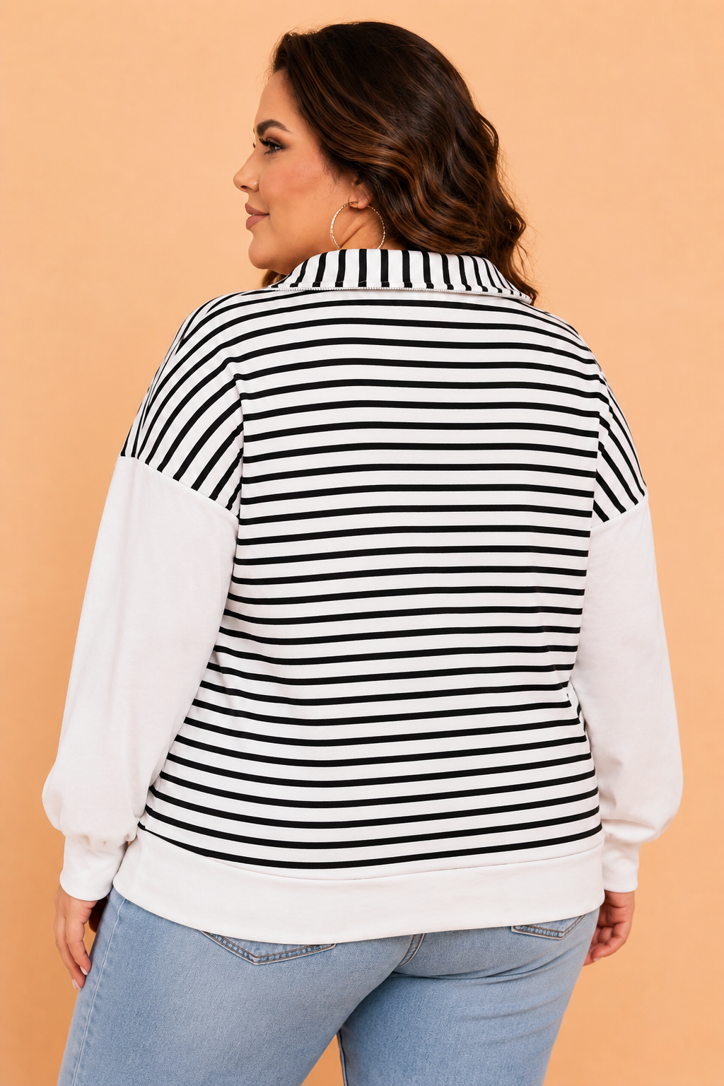 The Quinn Striped Half Zip Top