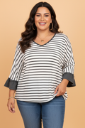 The Vera Mae Stripe Ruffle Top