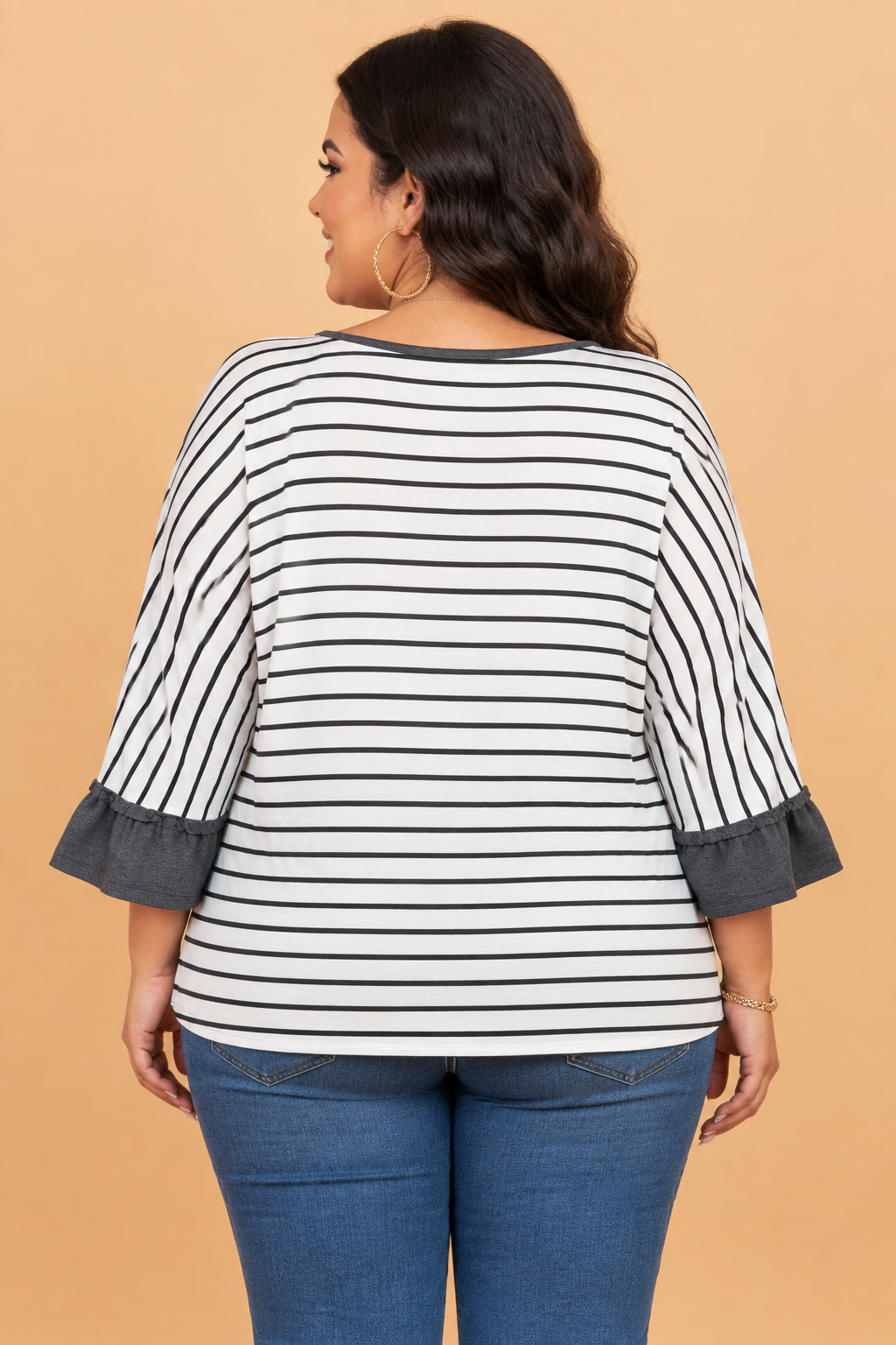 The Vera Mae Stripe Ruffle Top