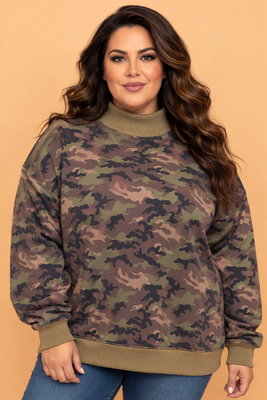 The Willow Camo Mock Neck Sweatshirt