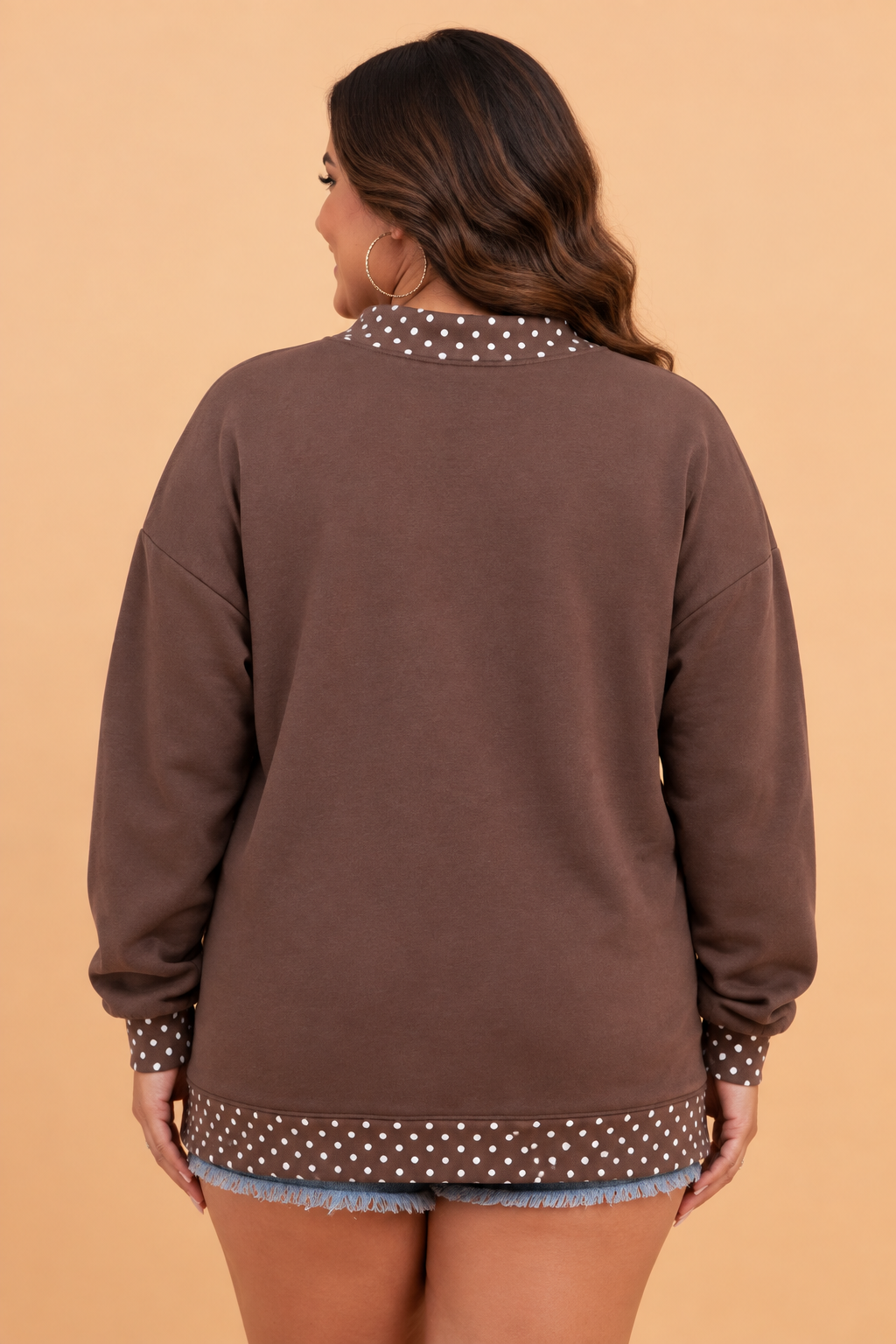 The Tiana Polka Dot Mock Neck Sweatshirt