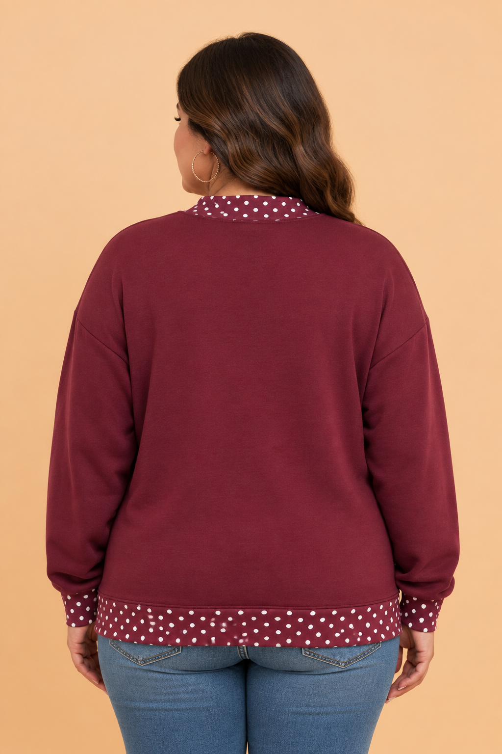 The Tiana Polka Dot Mock Neck Sweatshirt