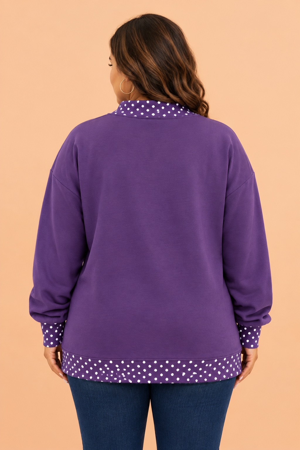 The Tiana Polka Dot Mock Neck Sweatshirt
