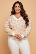 The Marlowe Floral Checker Sweater