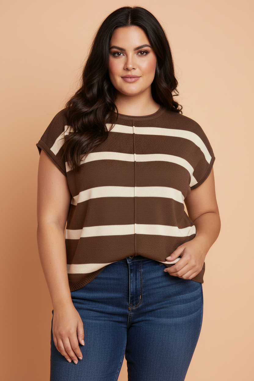 The Madeline Stripe Sweater Knit Top