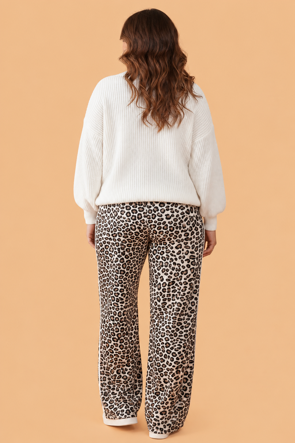 The Lizzie Leopard Side Stripe Wide Leg Pants