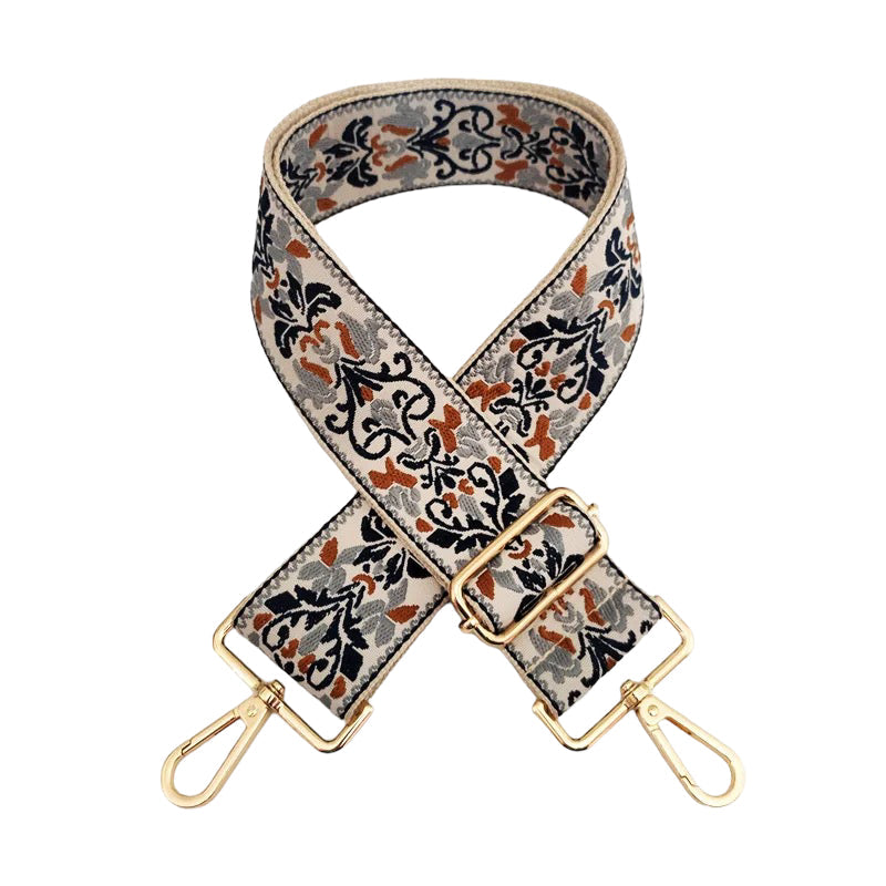 The Gray & Brown Western Design Bag Strap