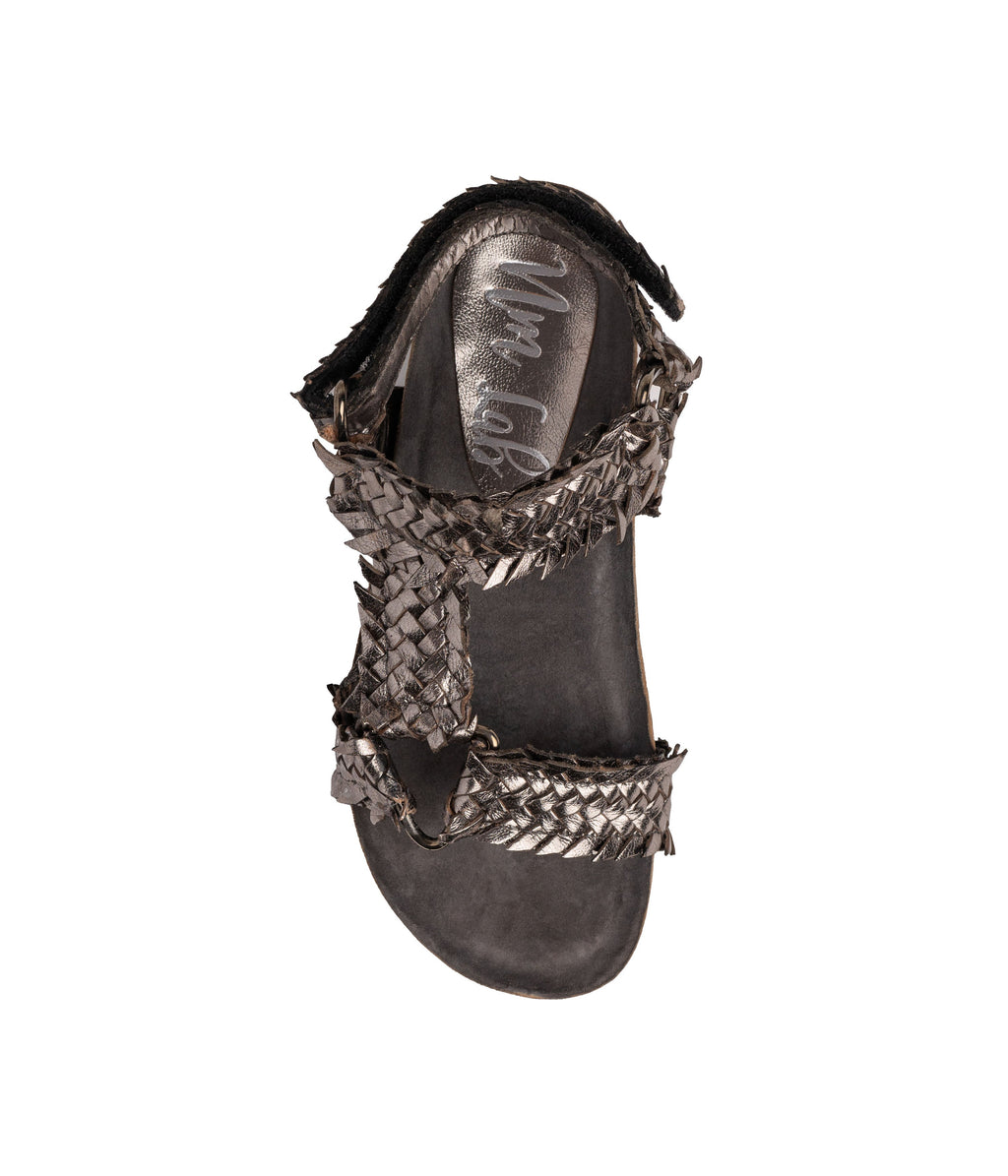 The Indie Woven Sandal in Pewter