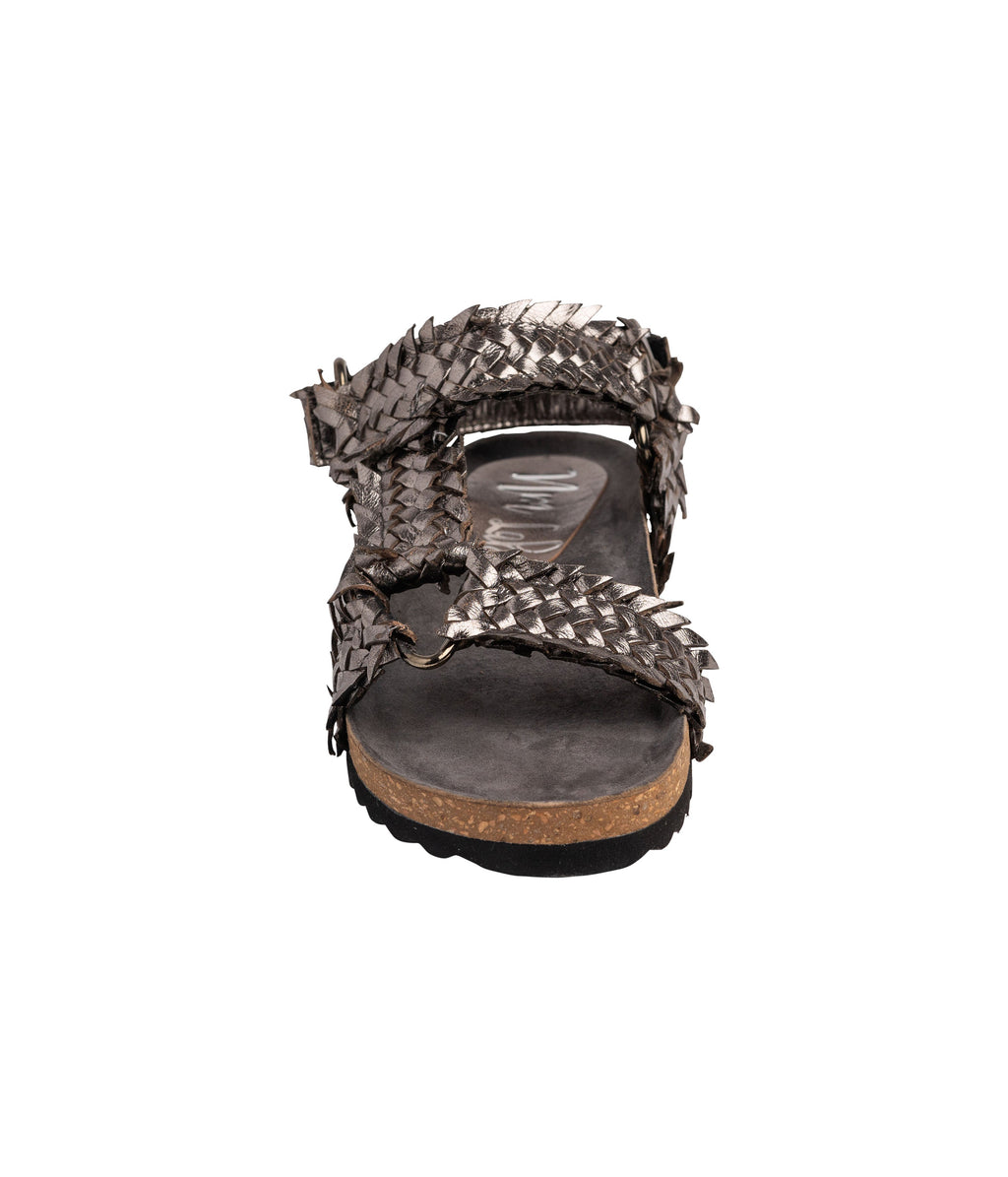The Indie Woven Sandal in Pewter