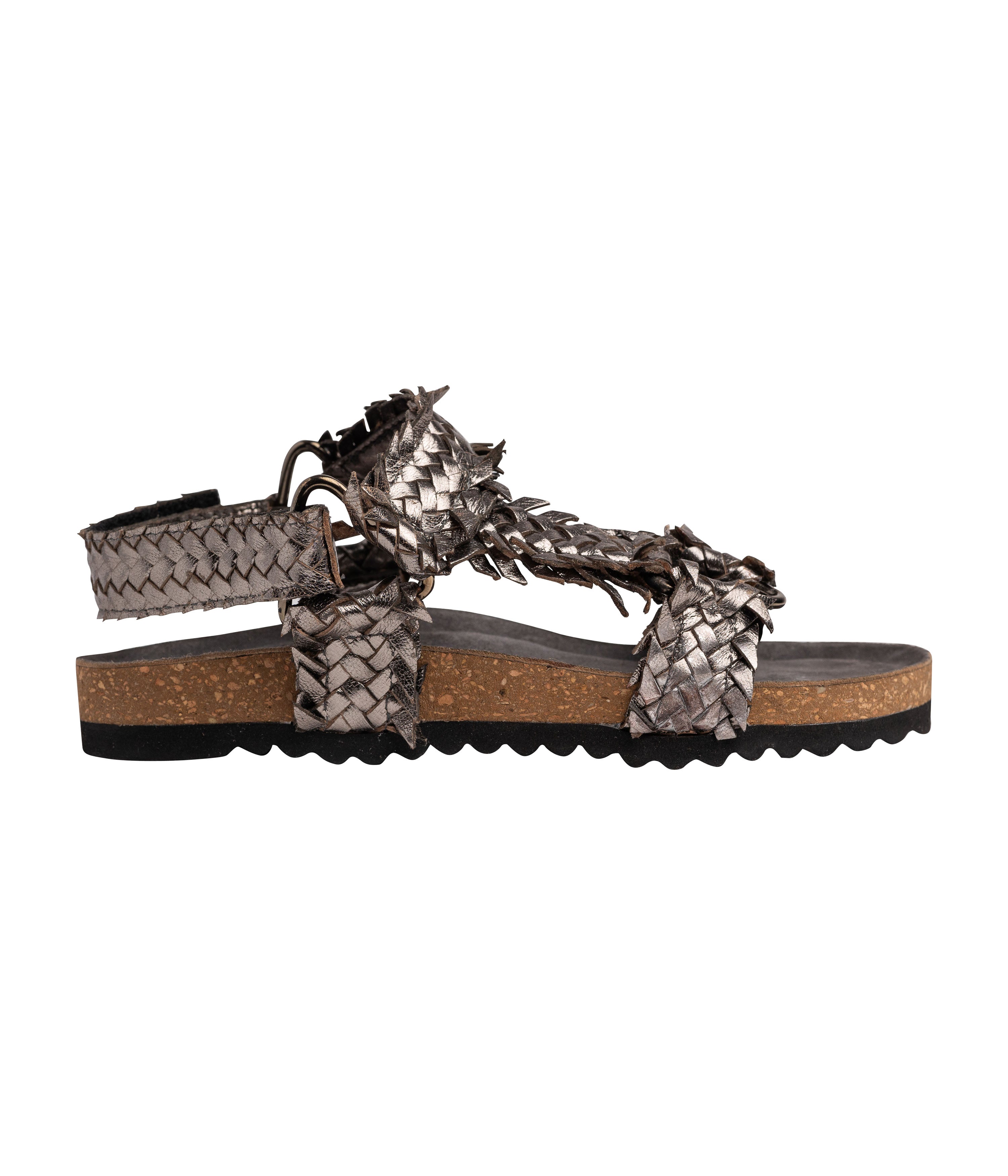 The Indie Woven Sandal in Pewter