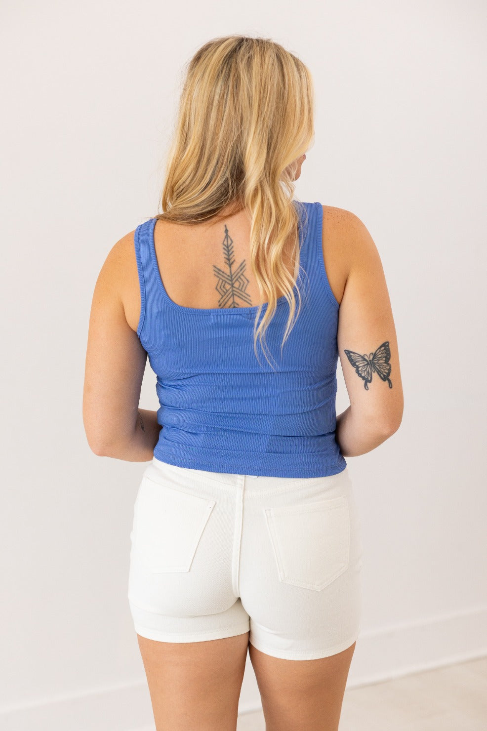 The Olivia White Denim Shorts