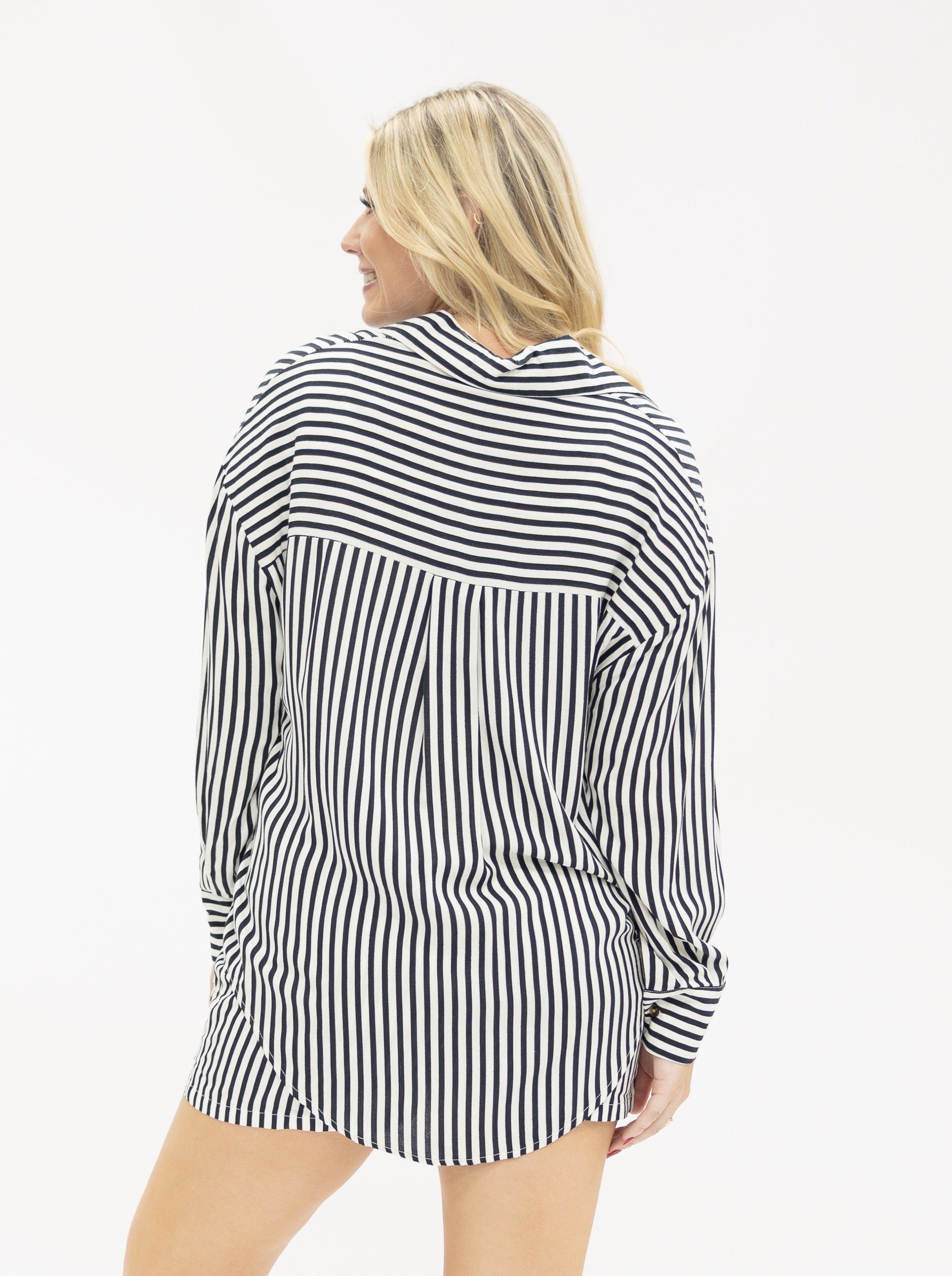 The Sutton Stripe Button Up Top