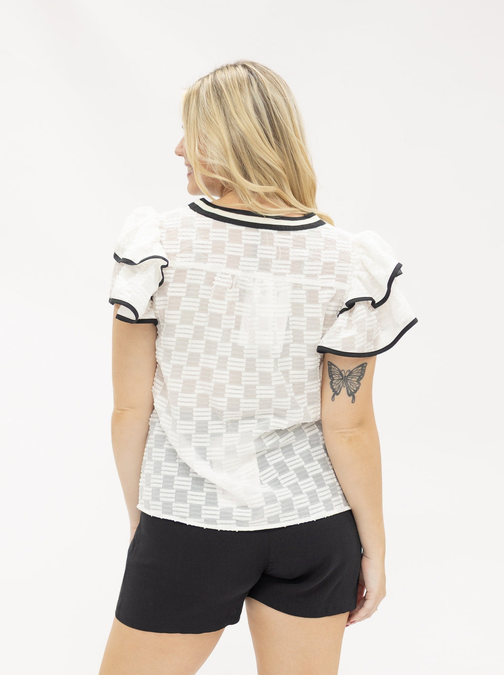 The Libbie White Checkered Top