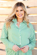 The Aspen Stripe Button Up Top