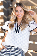 The Libbie White Checkered Top