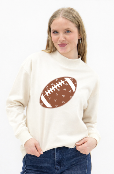 The Sunday Kickoff Football Mock Neck Sweatshirt