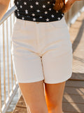 The Olivia White Denim Shorts