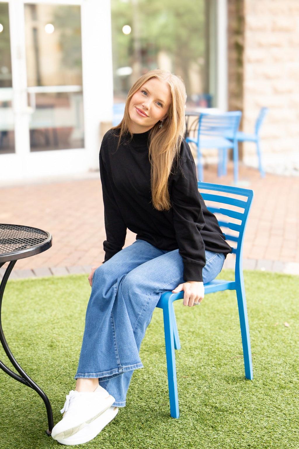 The Kensington Black Mock Neck Sweatshirt