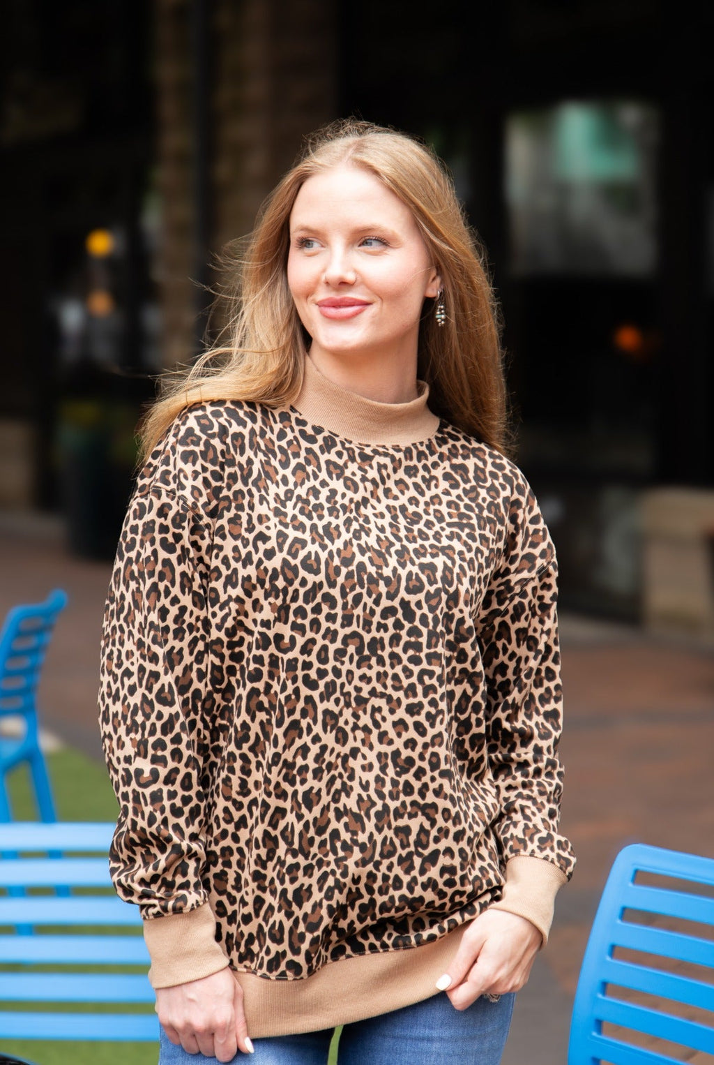 The Savannah Leopard Mock Neck Sweatshirt