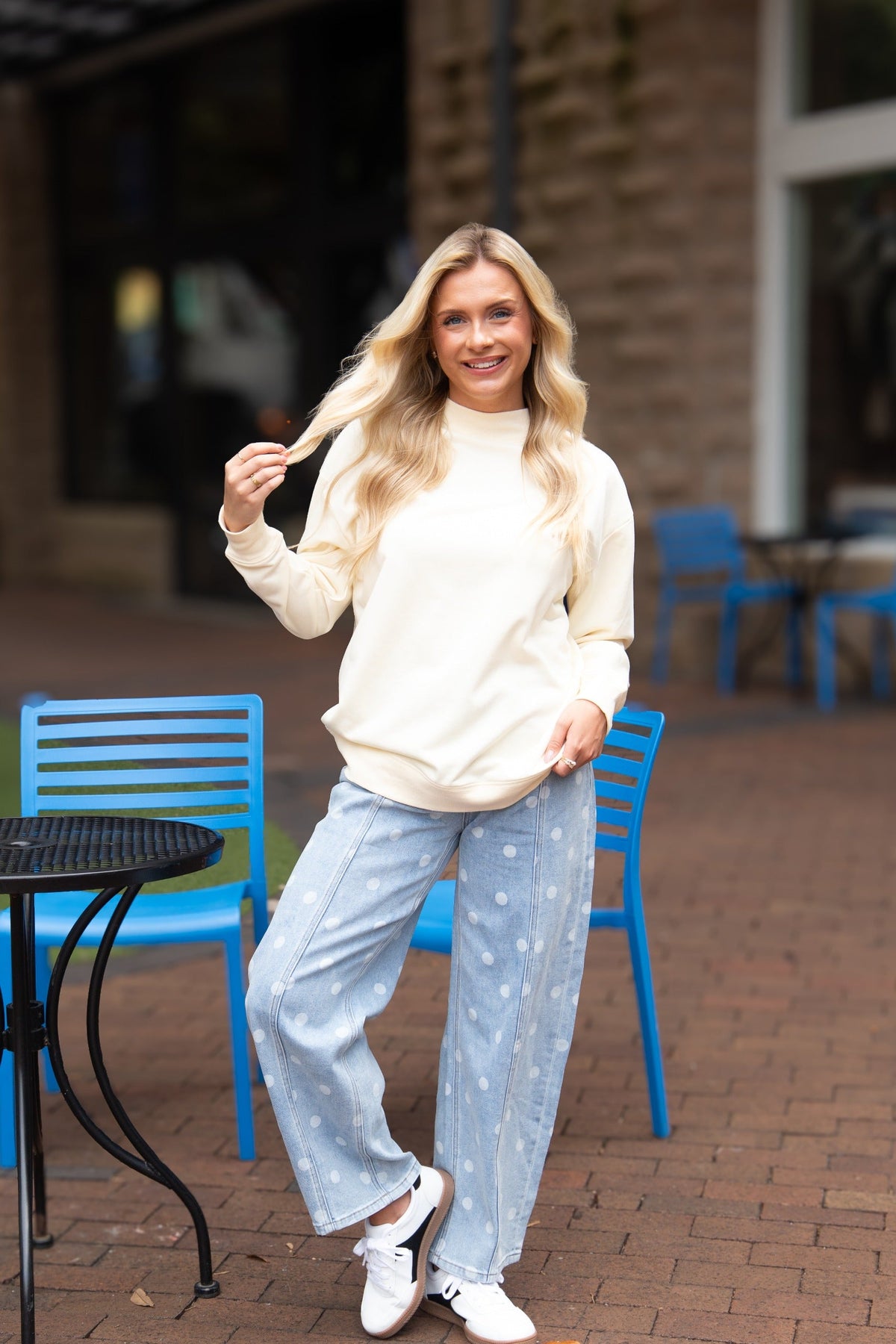 The Everly Ivory Mock Neck Sweatshirt