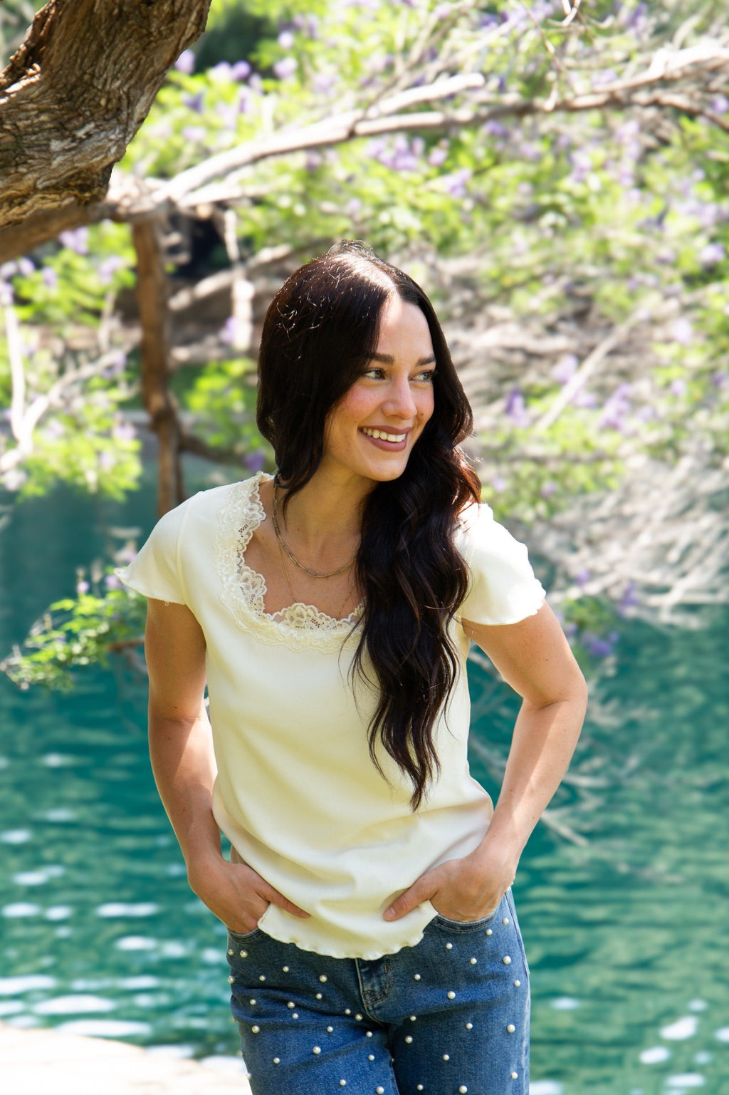 The Elsie Lace Trim Top