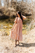 The Rosalie Rust Floral Midi Dress
