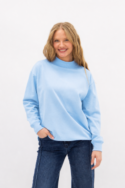 The Skylar Blue Mock Neck Sweatshirt