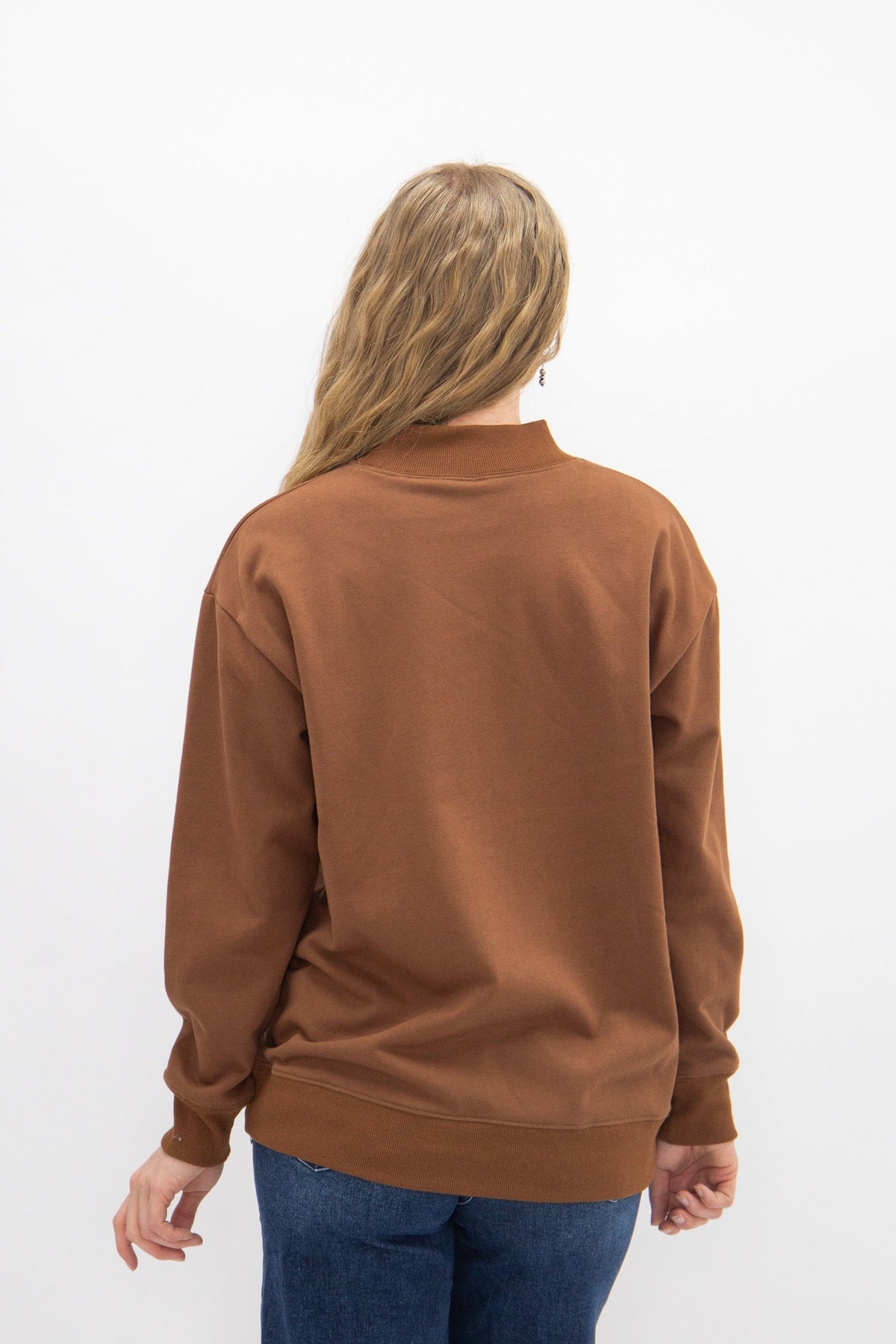 The Brielle Brown Mock Neck Sweatshirt