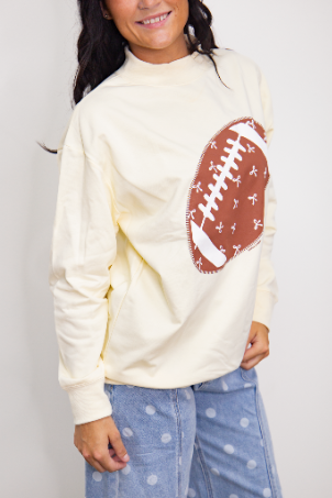 The Sunday Kickoff Football Mock Neck Sweatshirt