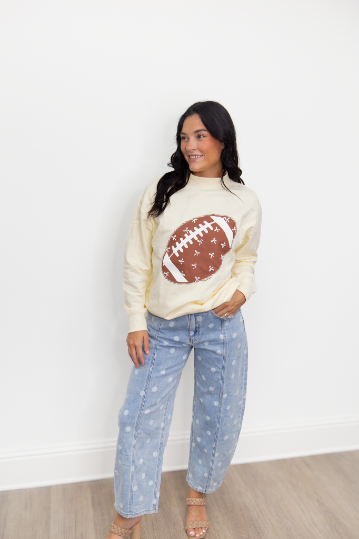 The Sunday Kickoff Football Mock Neck Sweatshirt