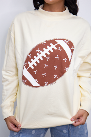The Sunday Kickoff Football Mock Neck Sweatshirt