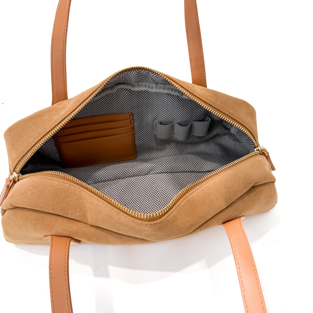 The Sally Suede Barrel Shoulder Bag