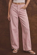 The Dakota Mae High Rise Pink Barrel Jeans
