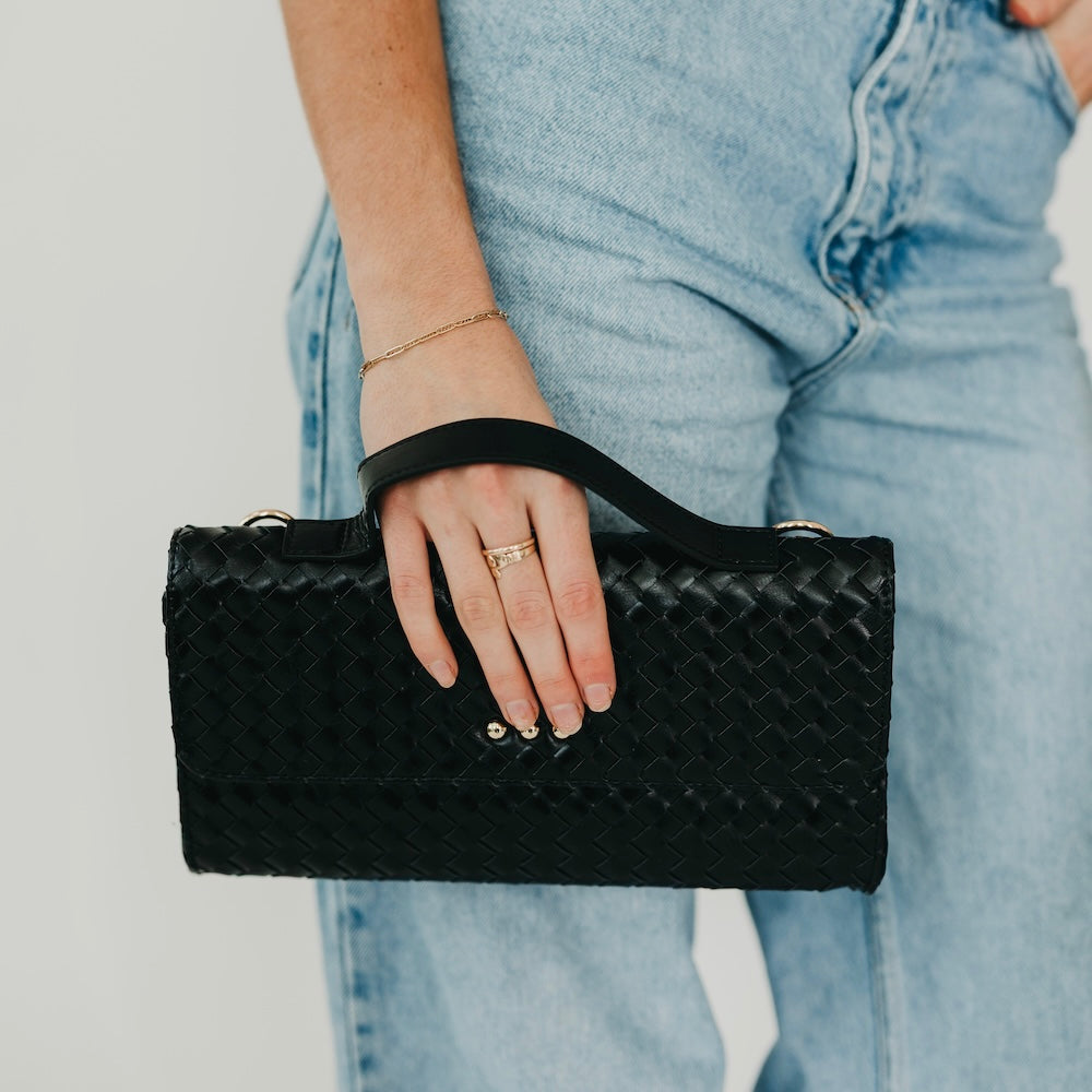 The Urban Foldover Woven Clutch Crossbody