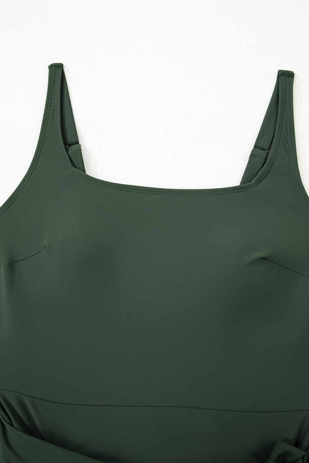 The Waverly Wrap Tie Waist Square Neck Swim Dress