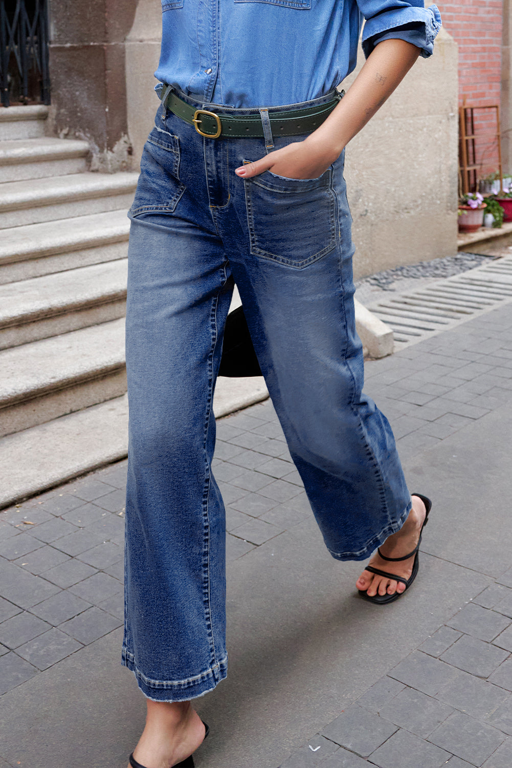 The Collins High Rise Patch Pocket Jeans