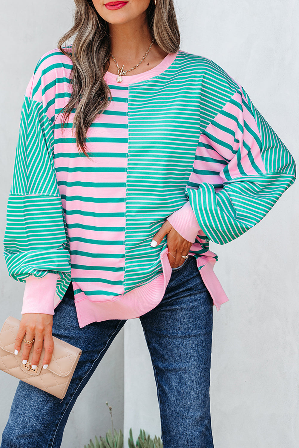 The London Mae Stripe Colorblock Sweatshirt