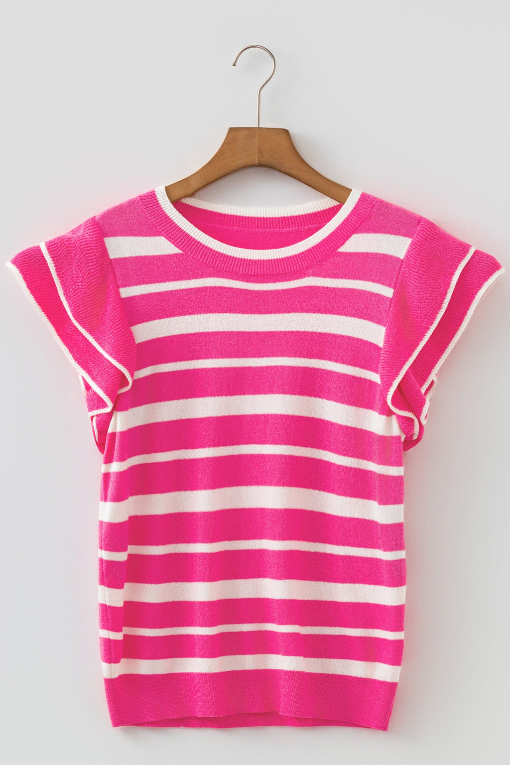 The Daisy Stripe Ruffle Knit Sweater