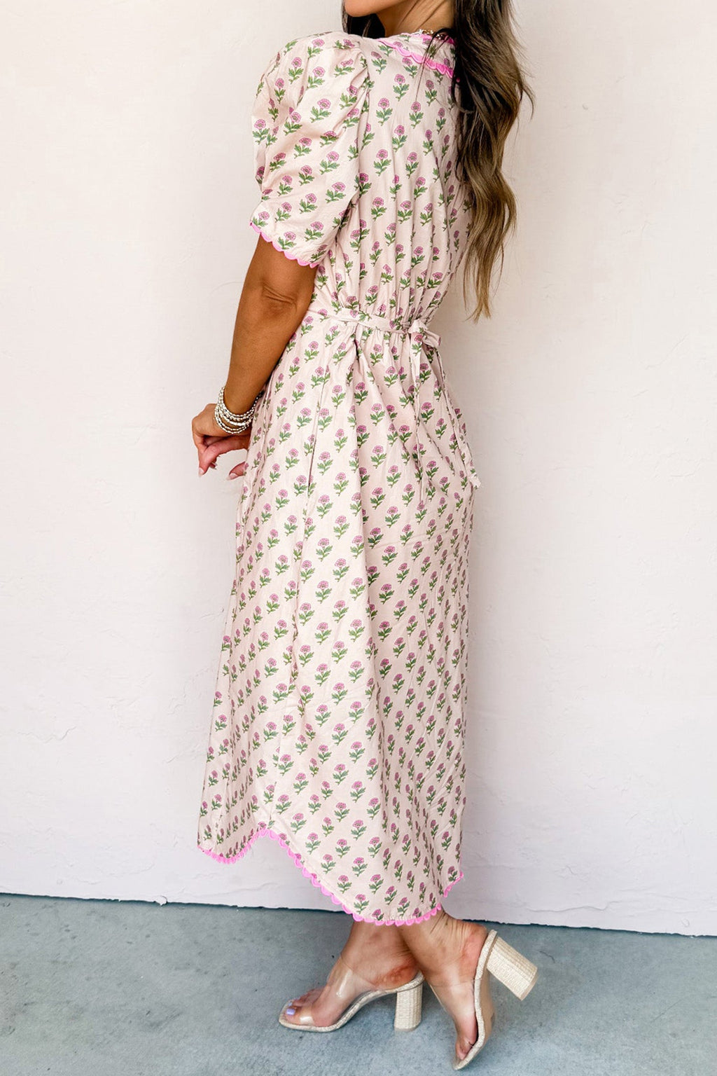 The Floral Scallop Adelynn Trim Maxi Dress