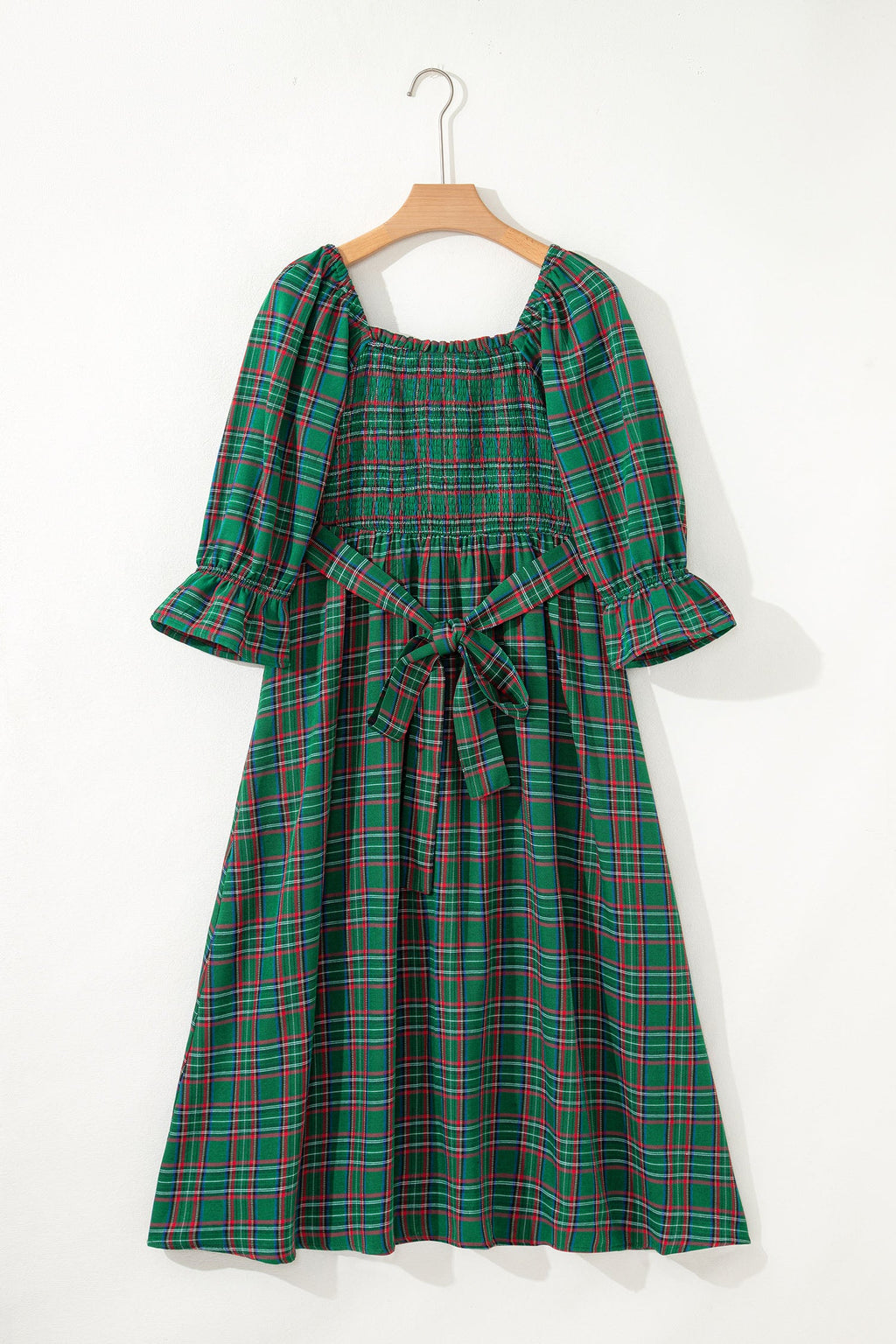 The Home For The Holidays Plaid Midi Dress