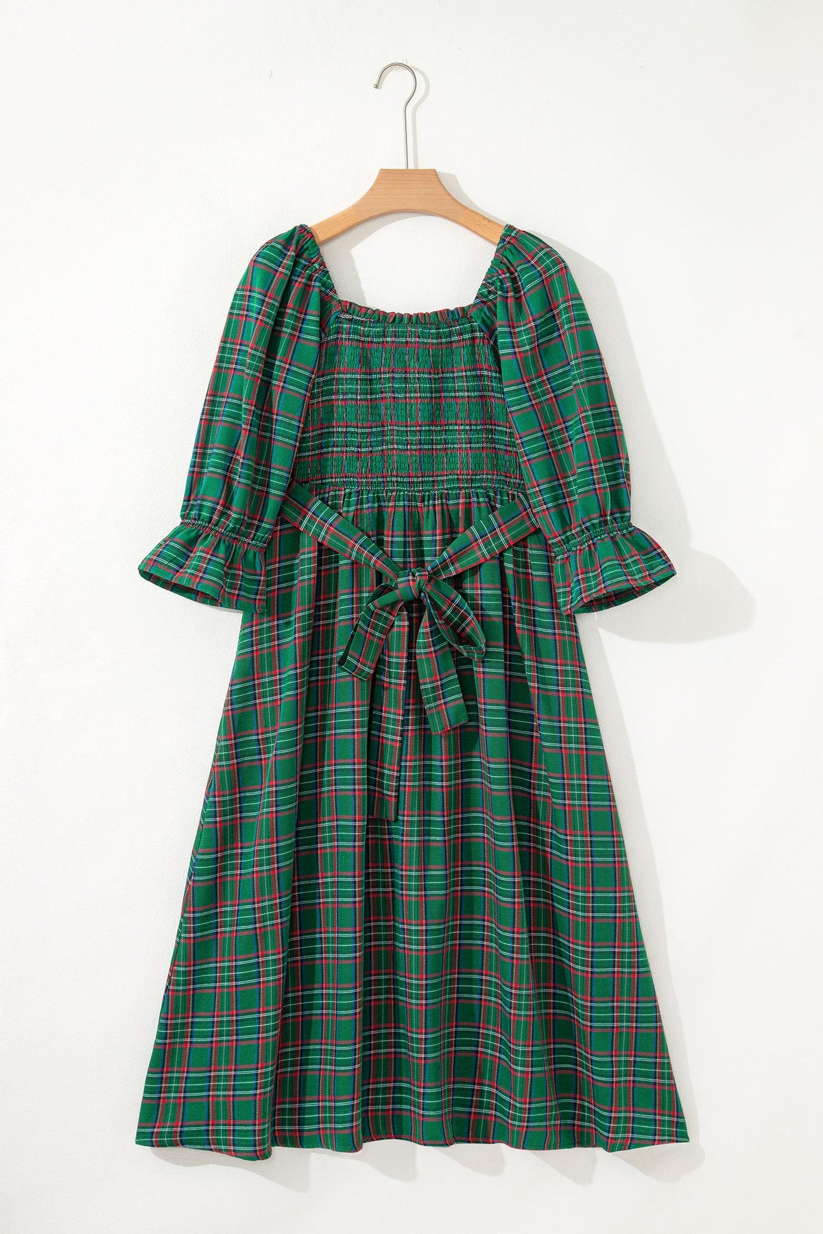 The Home For The Holidays Plaid Midi Dress